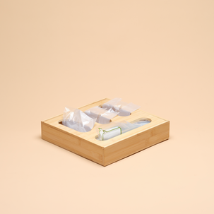 Poseoppbevaring i bambus, 30 x 30 x 6,5 cm