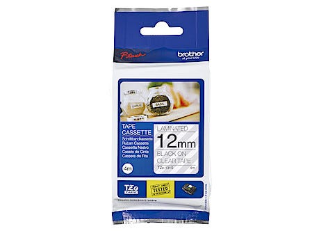 Brother TZE-231S märkband 12 mm x 4 m, svart text