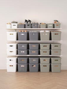 Oppbevaringskurv Neat, grå, resirkulert plast