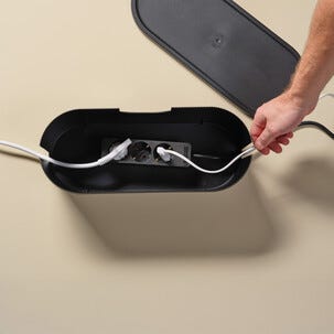 Kabellåda plast, sladdgömma för kablar och grenuttag