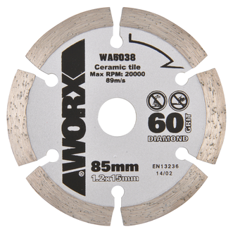 Worx diamantkappeskive, 85 mm