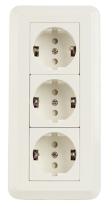 Vägguttag för hörn 3-vägs