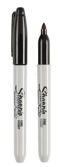 Sharpie Fine svart merkepenn, 2-pakning