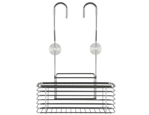 Dusjkurv blandebatteri, stål, med sugekopper