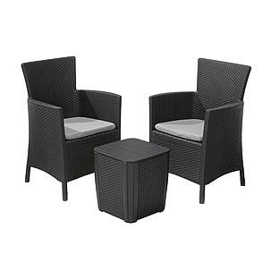 Ulkopöytä ja kaksi ulkotuolia