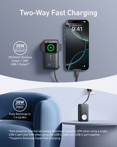 Anker MagGo Powerbank 10000 mAh, Apple Watch, iPhone