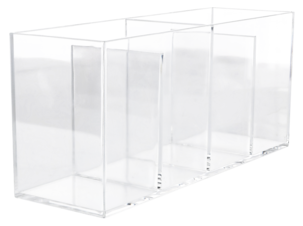 Meikkilokerikko, 4 lokeroa, kirkasta muovia