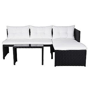 Utemöbler, soffa med schäslong