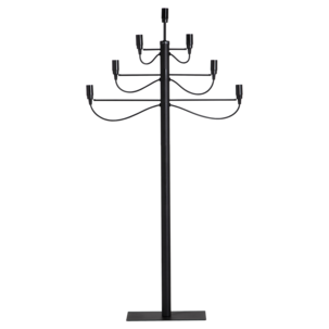 Adventsljusstake golv Milano 7-armad, svart, 120 cm