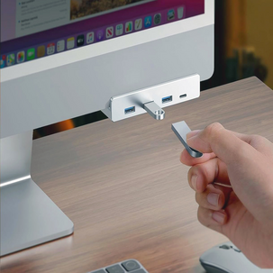 USB-hubi pöytäkiinnityksellä, 4 porttia