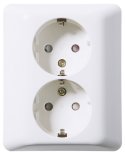 ELKO RS dobbel innfelt stikkontkakt Nordic renhvit