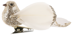 Dekorationsfåglar med clips, silver och guld, 6-pack