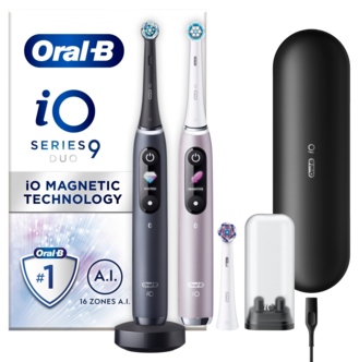 Oral-B iO 9s Duo elektrisk tannbørste, 7 innstillinger, 2-pakning