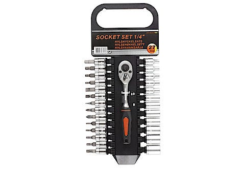 Hylsnyckelsats 27 delar 1/4"
