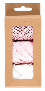 Presentsnöre rosa/vit
