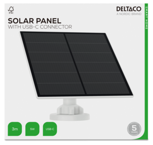 Deltaco SH-IPS01 solpanel för övervakningskamera, 5 W