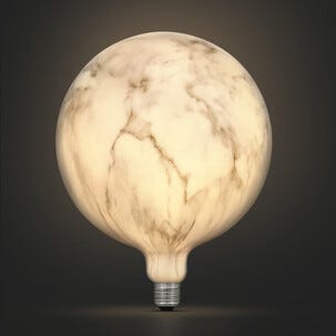 Globlampa LED E27 marmor, varmvit