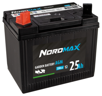 Nordmax Garden AGM-batteri på 12 V, 25 Ah med polstilling 1