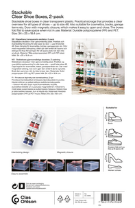Stapelbar skolåda med dörr, transparent plast, 2-pack