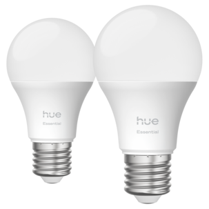 Philips Hue Essential E27 LED 8 W, vitt och färgat ljus, 2-pack