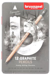 Sett med skisseblokk og 12 grafittblyanter, Talens