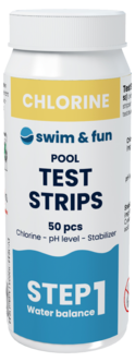 Swim & Fun Testiliuska kloorin ja pH-tason mittaamiseen, 50 kpl