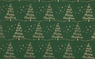 Julpapper premium grönt och guld 70 cm x 3 m 2-pack