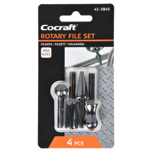 Cocraft filsats roterande, metall, plast och trä, 4 delar