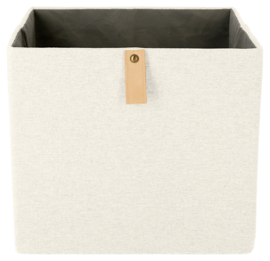 Förvaringslåda kvadrat, linnelook