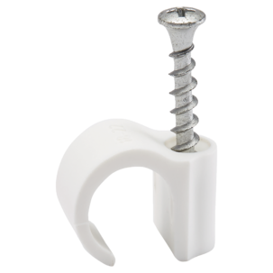 Skrueklemme til kabler, rør og slanger, hvit, 25-pakning