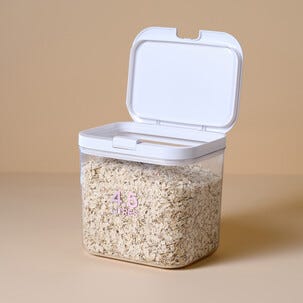 Förvaringsburk i plast med automatisk öppning