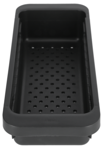 Oppvaskstativ med dørslag til oppvaskkum, uttrekkbart, svart