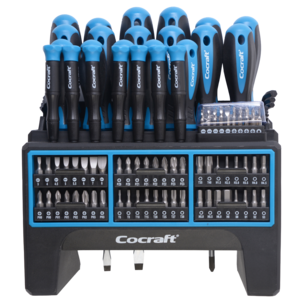 Cocraft skrutrekkersett med bits og bitsholder, 114 deler