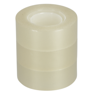 Transparent tape, kontortape, 3-pakning