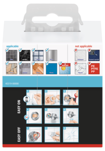 Tesa Smooz badrockskrok självhäftande, förkromad metall