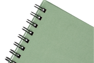 Notatbok A5 grønn, ulinjerte ark, FSC-merket