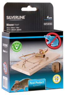 Hiirenloukku puuta 4 kpl Silverline 