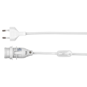 Lampunpidike E14, 5 m johto, valkoinen