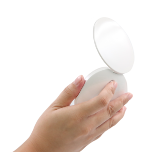 Fickspegel med belysning, laddningsbar, vit
