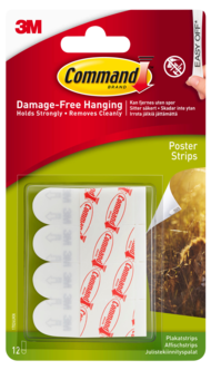 Command plakatstrips selvklebende, 12-pakning