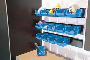 Små plastbackar till Cocraft förvaringsskena, 5-pack