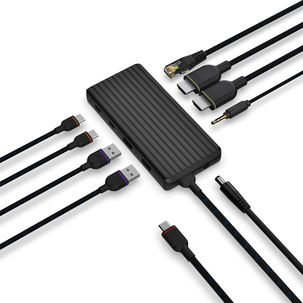 Unisynk USB-C-dokkingstasjon til bærbar PC, 9 porter