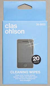 Våtservetter för skärmrengöring Clas Ohlson
