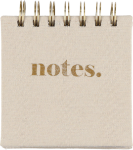 Notatbok Mini linjert, tekstilomslag, beige