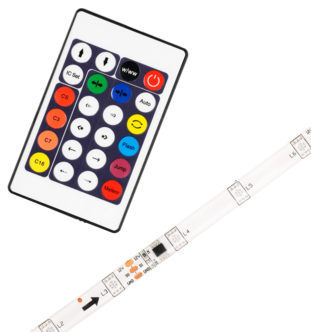 LED-lista RGB, näyttävät valot ja kaukosäädin, Cotech