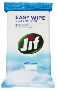 Jif Easy Wipe glass og speil engangskluter, 2 x 30-pakning