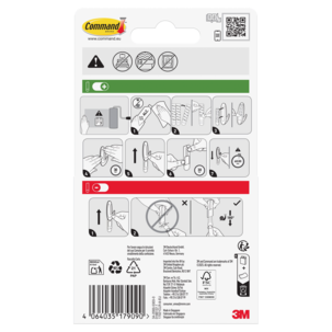 Command Kiinnityspalat M, läpinäkyvä, 900 grammaa, 8 kpl