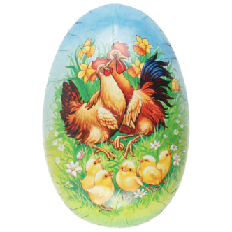 Stort påskägg papper, med klassiska påskmotiv, 30 cm