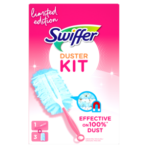 Swiffer Duster Kit dammvippa och 3 refiller, Rosa Bandet