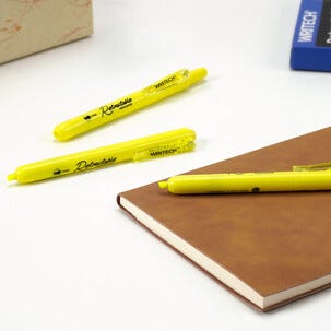 Writech överstrykningspenna infällbar spets 4 mm gul